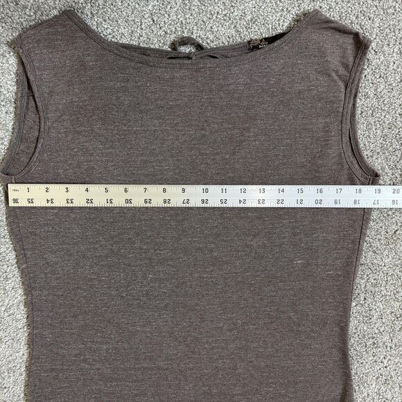 prAna Shirt Womens XS Gray Sleeveless Open Back Tie Drape Yoga Casual Soft Top - Picture 7 of 8